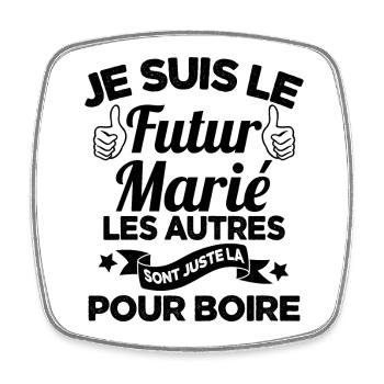 Cadeau de célibataire pour un futur marié - Magnet carré - blanc - Devant