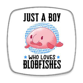 Boy of Blobfish Loves Fish Memes - Square fridge magnet - white - Front
