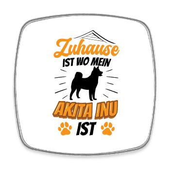 Zuhause ist wo mein Akita Inu ist - Viereckiger Kühlschrankmagnet - Weiß - Vorne