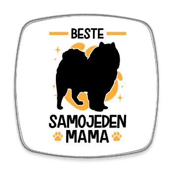 Beste Samojede Mama Schlittenhund - Viereckiger Kühlschrankmagnet - Weiß - Vorne