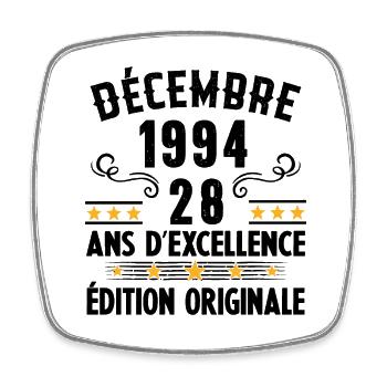 28 Ans Anniversaire Vintage En Décembre 1994 - Magnet carré - blanc - Devant