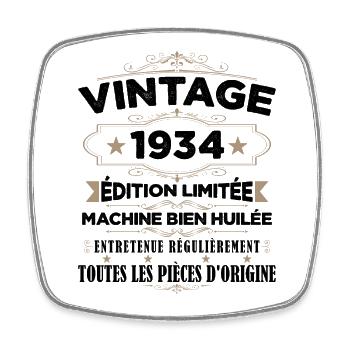 Vintage 1934 Edition Limitée - Magnet carré - blanc - Devant