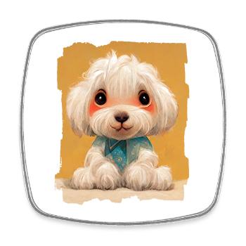 Baby Bichon Hund süß - Viereckiger Kühlschrankmagnet - Weiß - Vorne