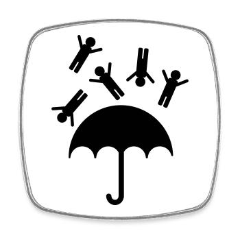 raining men - Magnet carré - blanc - Devant