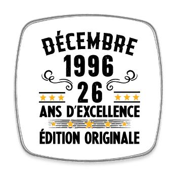 26 Ans Anniversaire Vintage En Décembre 1996 - Magnet carré - blanc - Devant