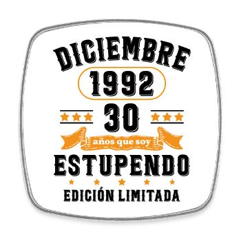 30 Ans Anniversaire Vintage Né(e) en Décembre 1992 - Magnet carré - blanc - Devant