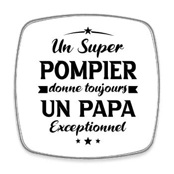 Pompier futur papa sapeur pompier anniversaire - Magnet carré - blanc - Devant