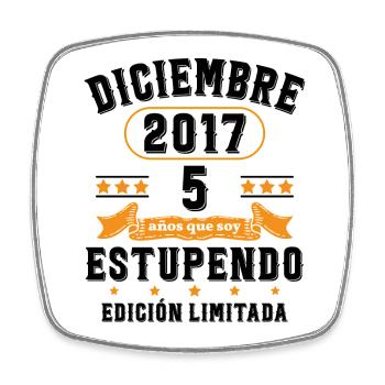 5 Ans Anniversaire Vintage Né(e) en Décembre 2017 - Magnet carré - blanc - Devant