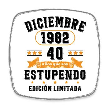 40 Ans Anniversaire Vintage Né(e) en Décembre 1982 - Magnet carré - blanc - Devant
