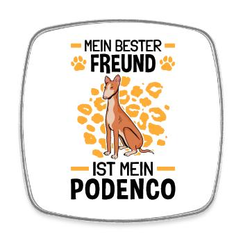 Podenco mein bester Freund spanischer Windhund - Viereckiger Kühlschrankmagnet - Weiß - Vorne