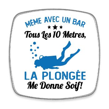 La Plongée Me Donne Soif Mer Cadeau Plongeur Apnée - Magnet carré - blanc - Devant