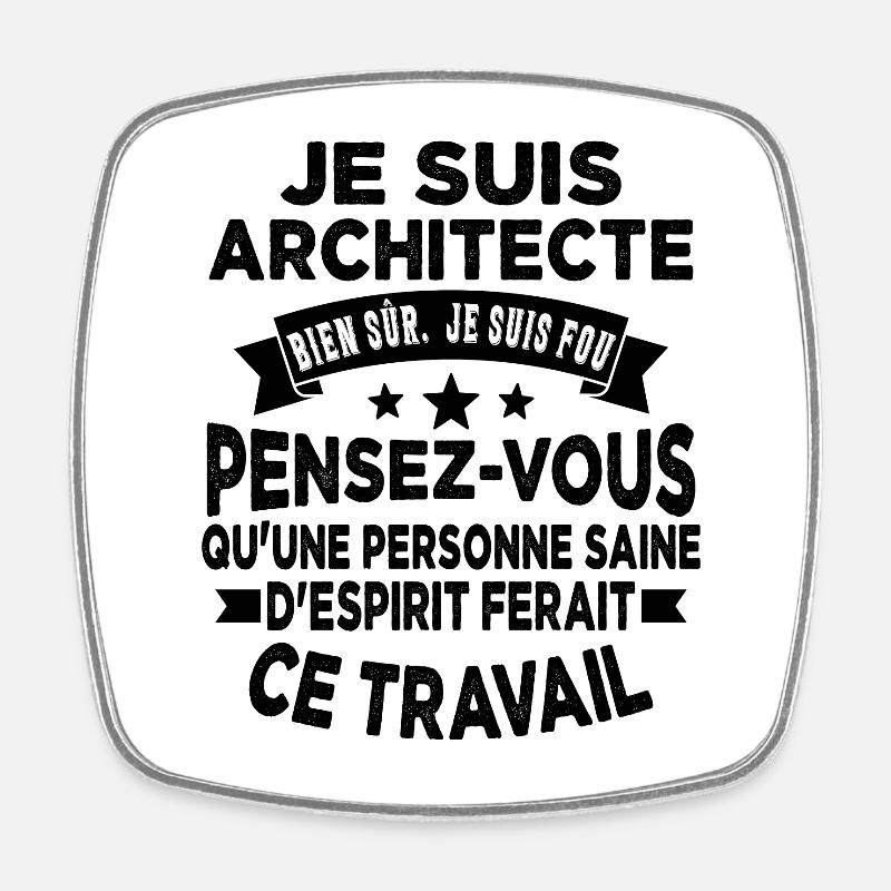 idée cadeau architectes pour un architecte - Magnet carré - blanc