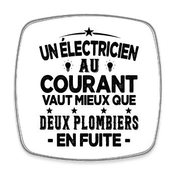 Homme Humour Papa Electricien électricien Cadeau - Magnet carré - blanc - Devant