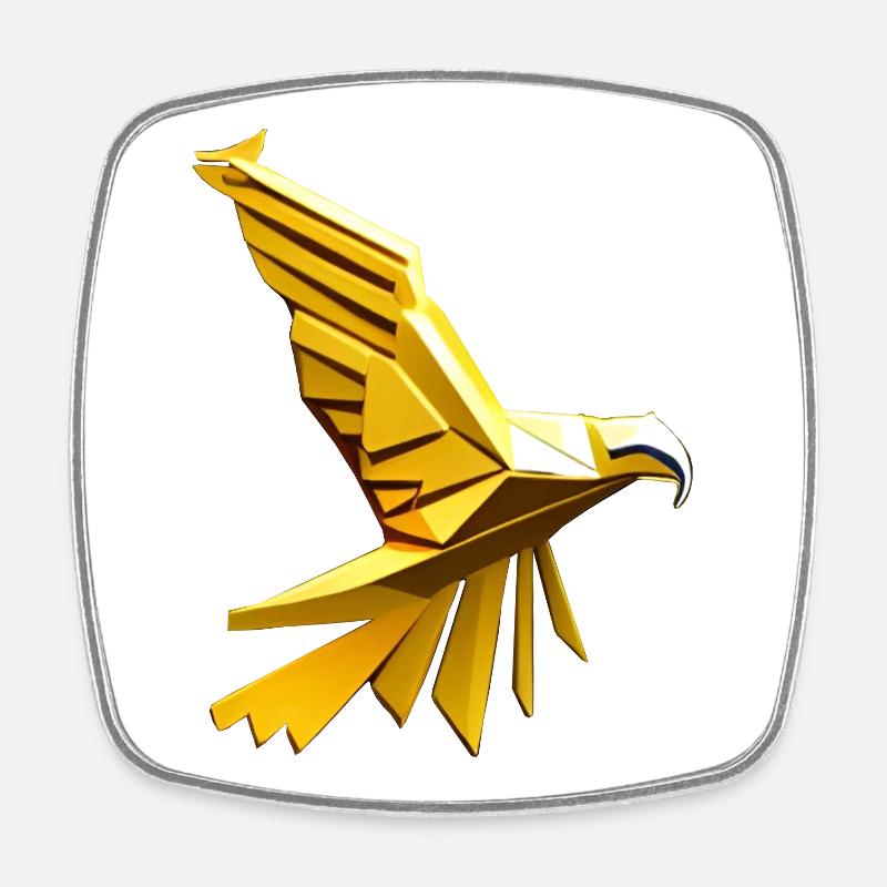 Golden Eagle - Square fridge magnet - white
