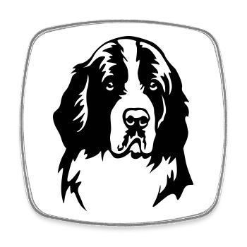 Landseer Kopf - Magnet carré - blanc - Devant