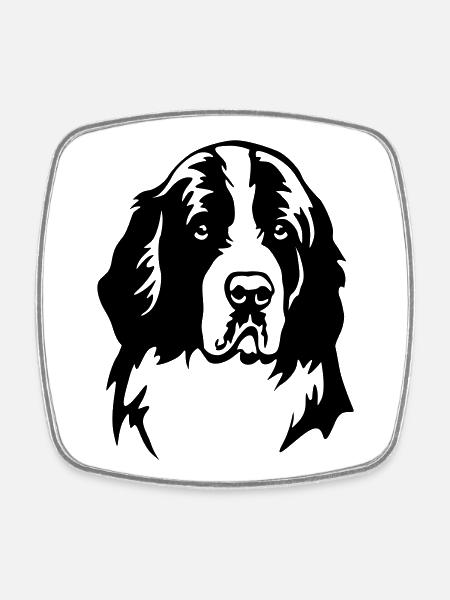 Landseer Kopf - Square fridge magnet - white