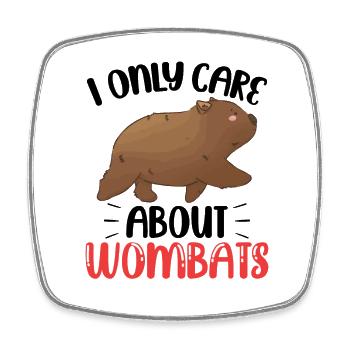 Mag nur Wombat Australien Beuteltier - Viereckiger Kühlschrankmagnet - Weiß - Vorne