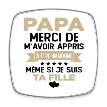 Homme Papa Fête Des Père Humour Cadeau Papa - Magnet carré - blanc - Devant