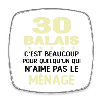 30 balais Drôle Cadeau Anniversaire 30 ans - Magnet carré - blanc - Devant