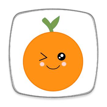 Orangen Frucht Früchte Kostüm Fasching Karneval - Viereckiger Kühlschrankmagnet - Weiß - Vorne
