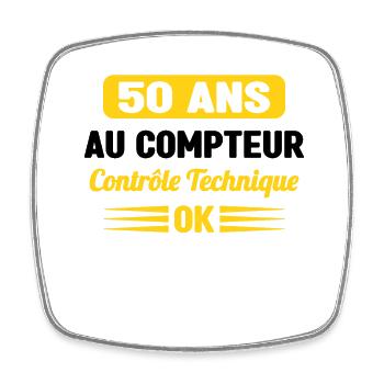 50 Ans Au Compteur Humour 50eme Anniversaire - Magnet carré - blanc - Devant