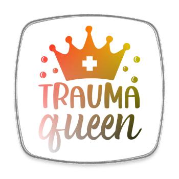 Trauma Queen Krankenschwester - Viereckiger Kühlschrankmagnet - Weiß - Vorne