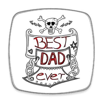 Meilleur papa de tous les temps crâne père pirate motif cool - Magnet carré - blanc - Devant