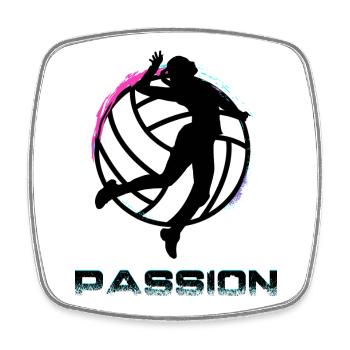Volley-ball - Magnet carré - blanc - Devant