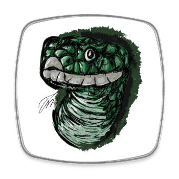 le serpent vert agile, les cadeaux d’animaux - Magnet carré - blanc - Devant