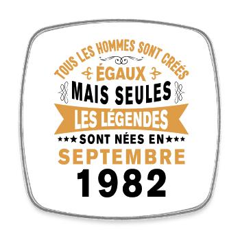 Les légendes sont nées en Septembre 1982 - Magnet carré - blanc - Devant