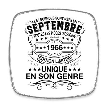 Les légendes sont nées en Septembre 1966 Cadeau - Magnet carré - blanc - Devant