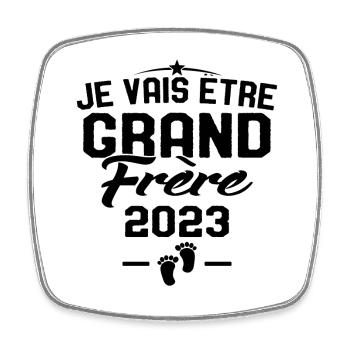 Je Vais Être Grand Frère en 2023 - Magnet carré - blanc - Devant