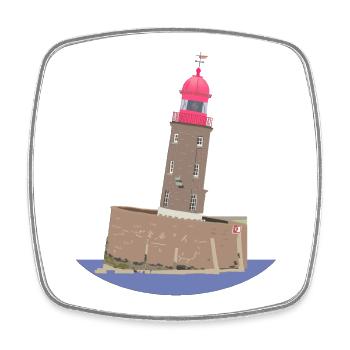 The leaning tower of Bremerhaven without text - Square fridge magnet - white - Front