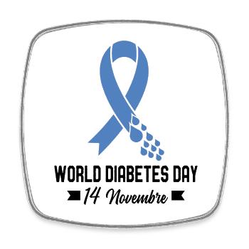 Welt-Diabetes-Tag - Viereckiger Kühlschrankmagnet - Weiß - Vorne