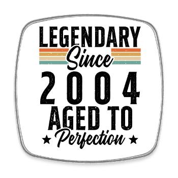 Legendär seit 2004 - Viereckiger Kühlschrankmagnet - Weiß - Vorne
