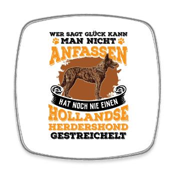 Hollandse Herdershond Glück anfassen - Viereckiger Kühlschrankmagnet - Weiß - Vorne
