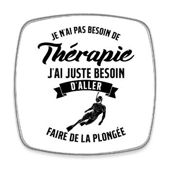 Plongée Sous Marine Homme Femme Scuba Cadeau - Magnet carré - blanc - Devant