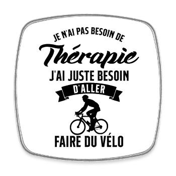 Vélo Homme Femme Cadeau Cycliste Humour - Magnet carré - blanc - Devant
