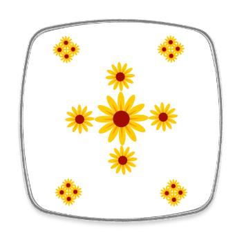 Fleurs tournesol - Magnet carré - blanc - Devant