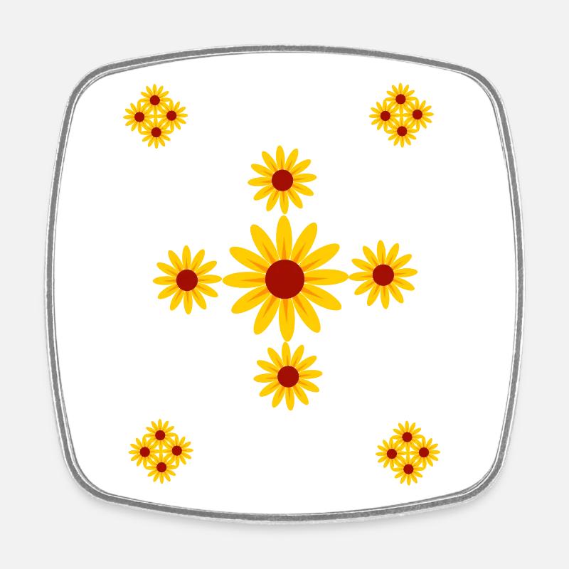 Fleurs tournesol - Magnet carré - blanc