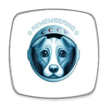 Laika - Viereckiger Kühlschrankmagnet - Weiß - Vorne