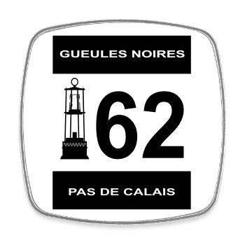 62 Pas de Calais - Square fridge magnet - white - Front
