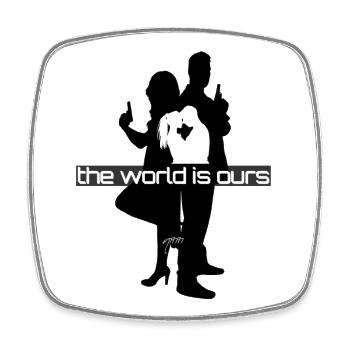 the world is ours (Mafia Couple) - Viereckiger Kühlschrankmagnet - Weiß - Vorne
