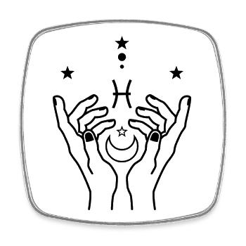 Fische Tierkreis-Astrologie - Viereckiger Kühlschrankmagnet - Weiß - Vorne