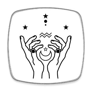 Wassermann Tierkreis-Astrologie - Viereckiger Kühlschrankmagnet - Weiß - Vorne