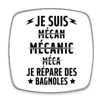 Je suis un Super Mecanicien - idée cadeau - Magnet carré - blanc - Devant