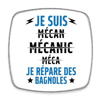 Je suis un Super Mecanicien - idée cadeau - Magnet carré - blanc - Devant