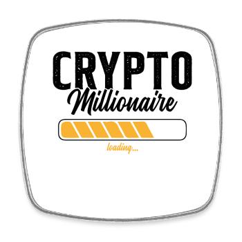 Crypto Millionaire Humour Cadeau - Magnet carré - blanc - Devant