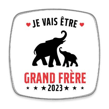Je Vais Être Grand Frère en 2023 - Magnet carré - blanc - Devant