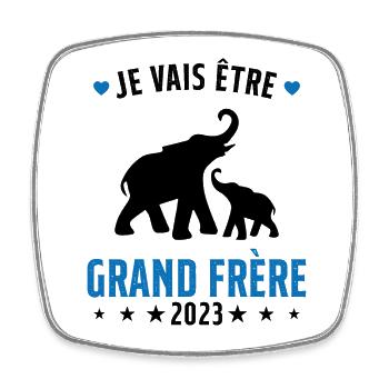 Je Vais Être Grand Frère en 2023 - Magnet carré - blanc - Devant